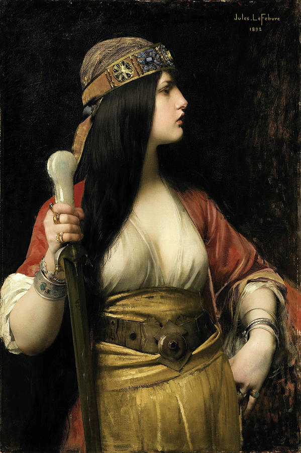 599x900 Judith Painting By Jules Joseph Lefebvre - Judith Painting