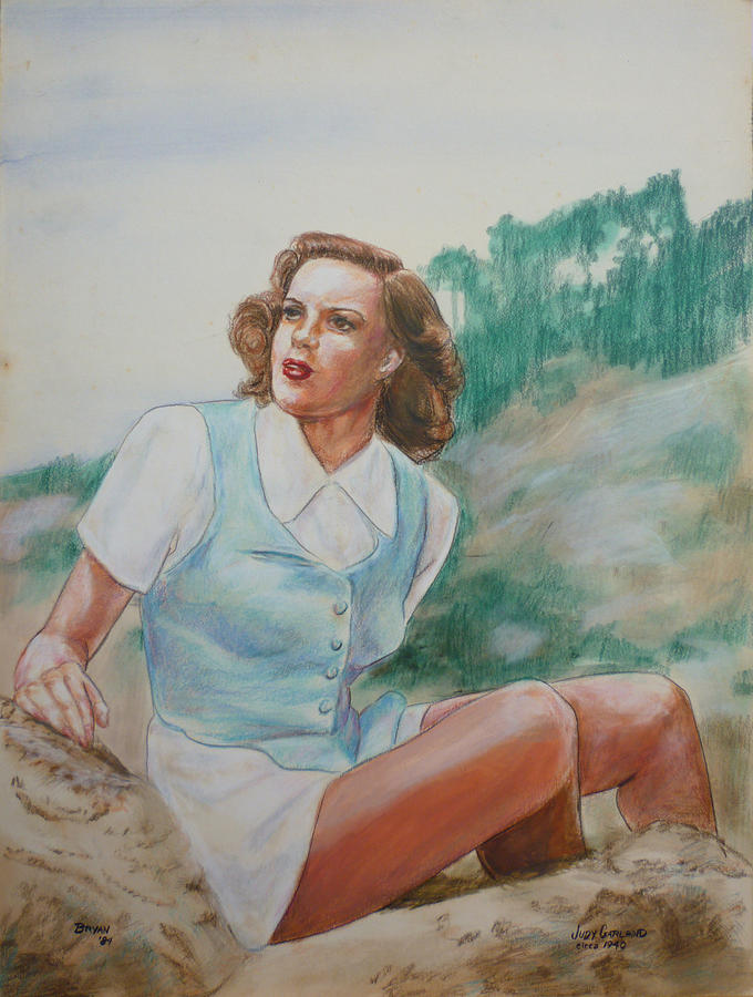 680x900 Judy Garland Circa 1949 Painting By Bryan Bustard - Judy Garland Painting