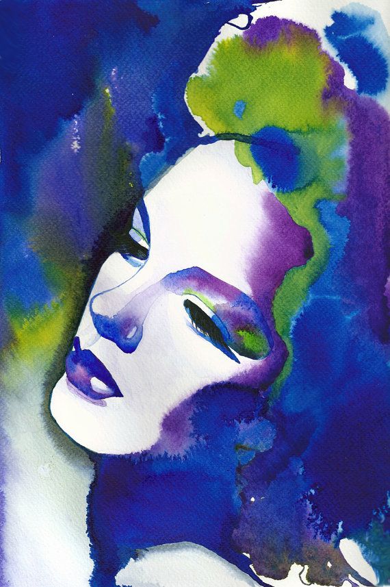 570x857 Judy Garland Original Watercolor Portrait Painting Fashion Signed - Judy Garland Painting
