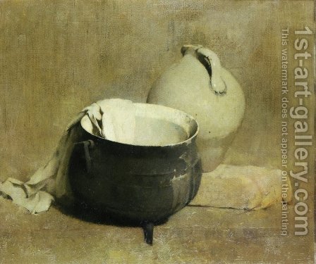 448x375 Still Life With Kettle And Jug Emil Carlsen Reproduction 1st Art - Jug Painting
