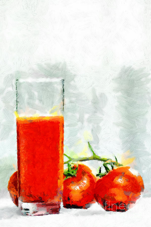 598x900 Glass Of Tomato Juice Painting Painting By Magomed Magomedagaev - Juice Painting