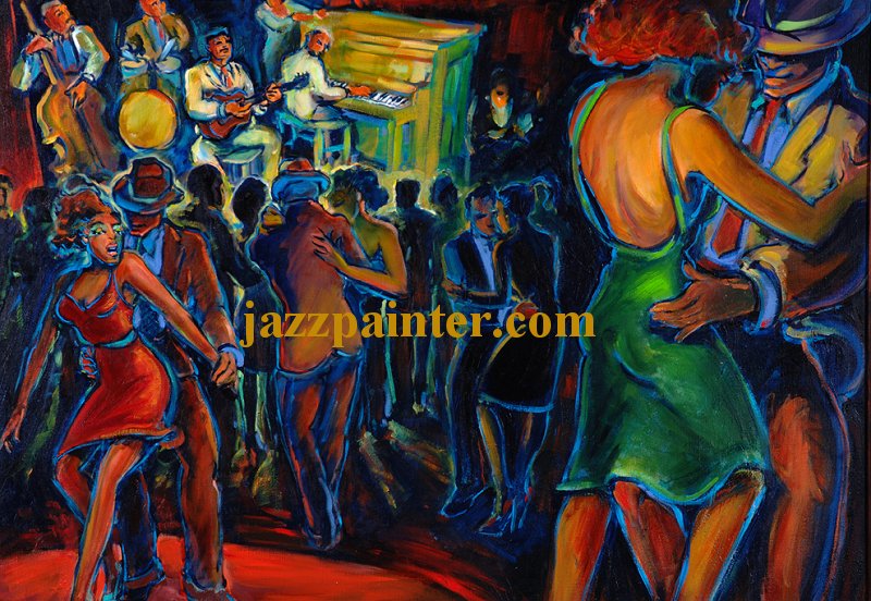 800x552 Jazz Art, Paintings, And Prints By Artist R.j. Hohimer - Juke Joint Painting