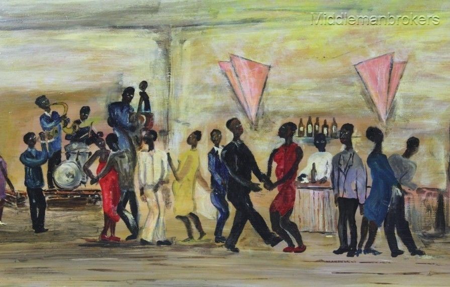 895x572 Mystery Art Black Americana Juke Joint Jazz Club Speakeasy Folk - Juke Joint Painting