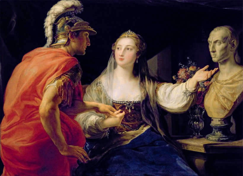 820x594 Filecleopatra Showing Octavius The Bust Of Julius Caesar, Pompeo - Julius Caesar And Cleopatra Painting