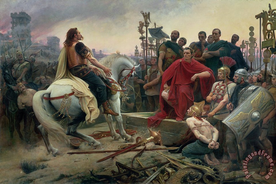 960x640 Lionel Noel Royer Vercingetorix Throws Down His Arms - Julius Caesar And Vercingetorix Painting