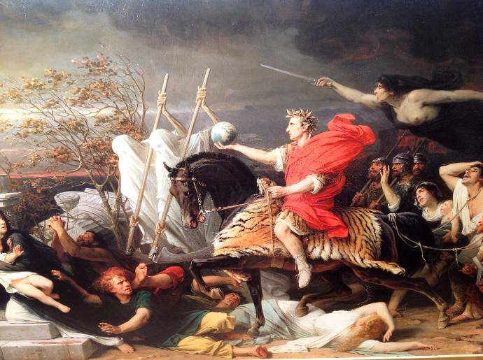 690x515 The Life Of Julius Caesar In 55 Facts - Julius Caesar And Vercingetorix Painting