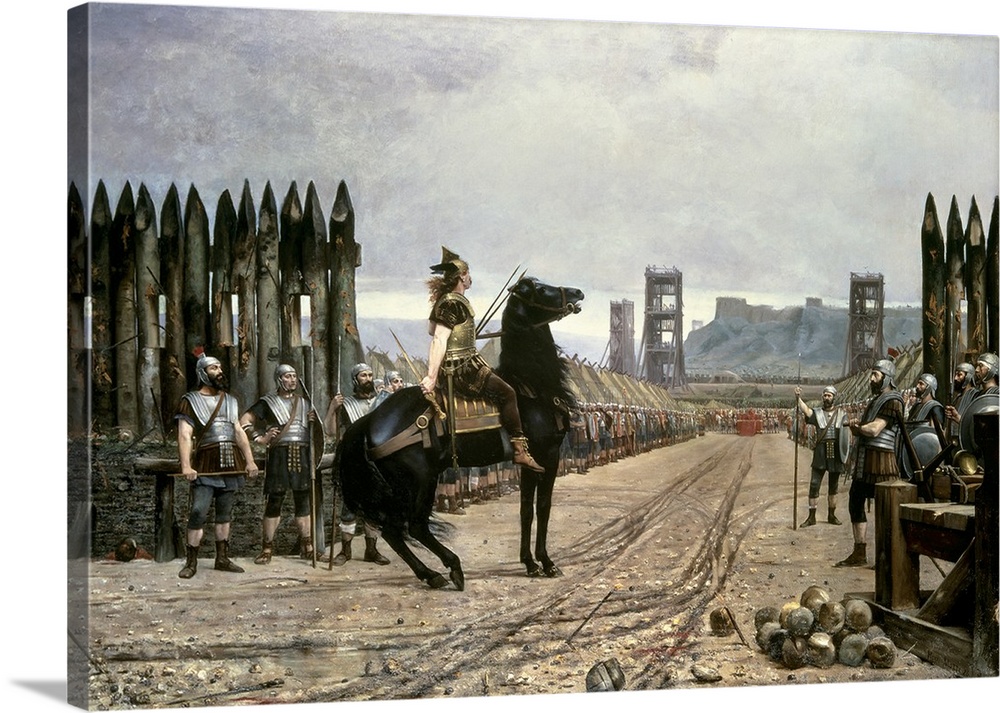 1000x713 Vercingetorix Surrendering To Julius Caesar, After The Battle - Julius Caesar And Vercingetorix Painting