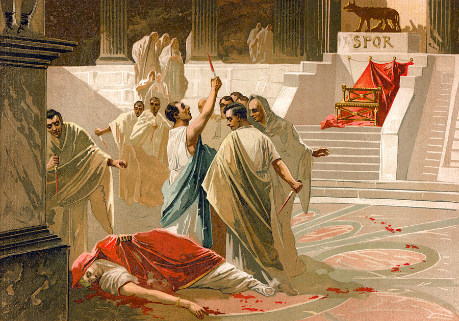 900x630 Assassination Of Julius Caesar Painting By Spanish School - Julius Caesar Assassination Painting