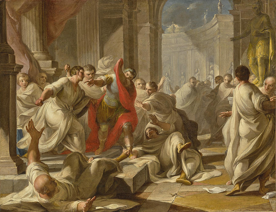 900x692 The Assassination Of Julius Caesar Painting By Mariano Rossi - Julius Caesar Painting