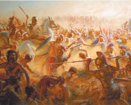 450x362 Julius And Augustus - Julius Caesar War Painting