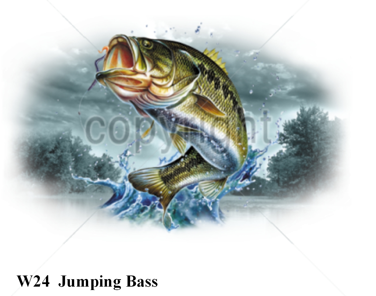 1318x1040 Jumping Bass [Wst0024] - Jumping Bass Painting