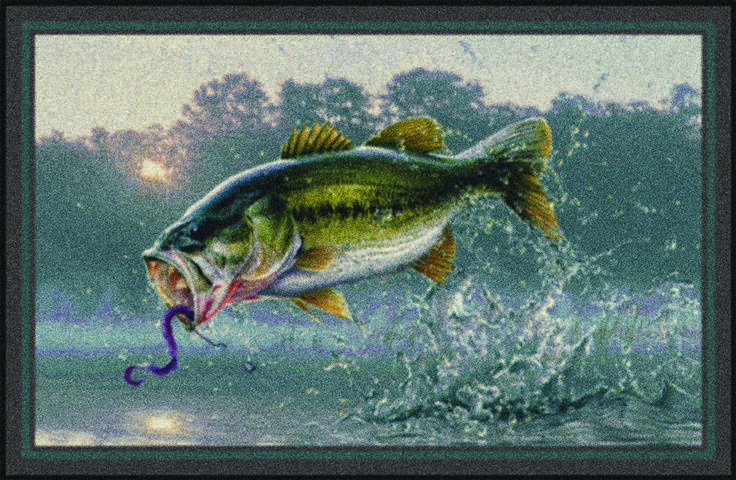736x480 Bass Fish Jumping Jumping Bass Hautman Brothers Fish Scenic - Jumping Bass Painting