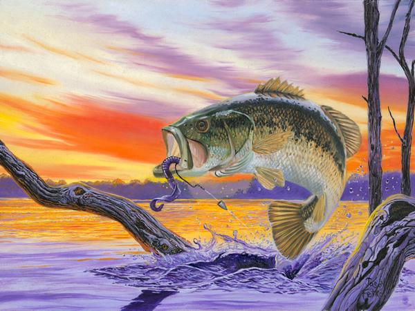 600x450 Products Tagged Wall Art - Jumping Bass Painting