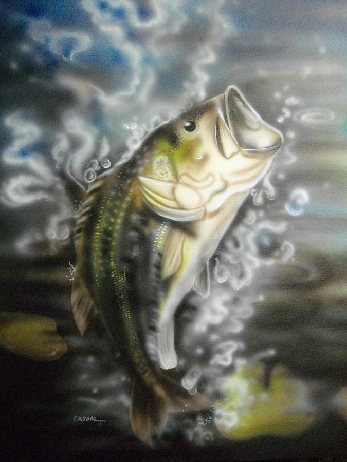 675x900 Bass Jumpin Painting By Scott Easom - Jumping Bass Painting