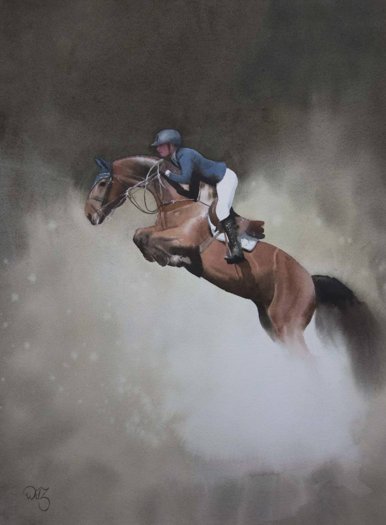 770x1047 Saatchi Art Horse Jumping Painting By Wout De Zeeuw - Jumping Horse Painting