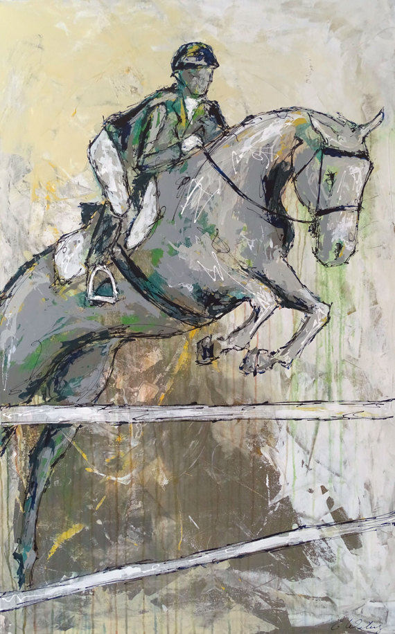 570x916 Combination - Jumping Horse Painting