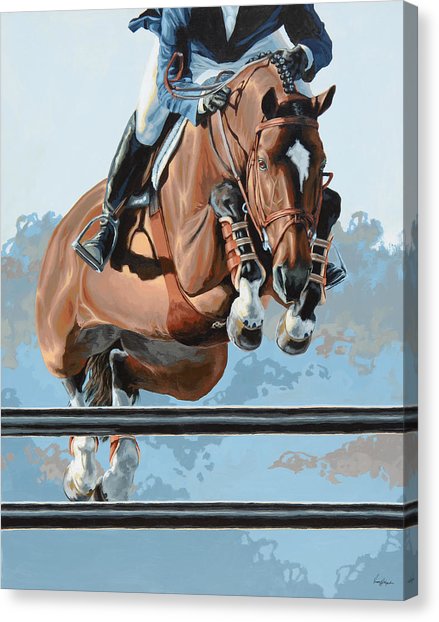 439x622 High Style Painting By Lesley Alexander - Jumping Horse Painting