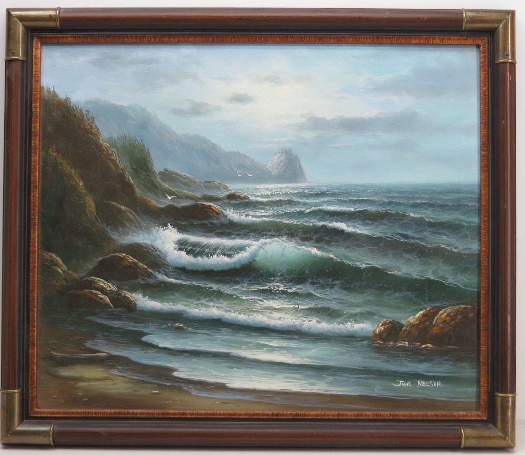 1024x887 Original Seascape Oil Painting By June Nelson - June Painting