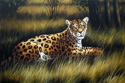 400x265 2018 Charming Cat Lion Tiger Cheetah Jungle Animal Art Oil - Jungle Animal Painting