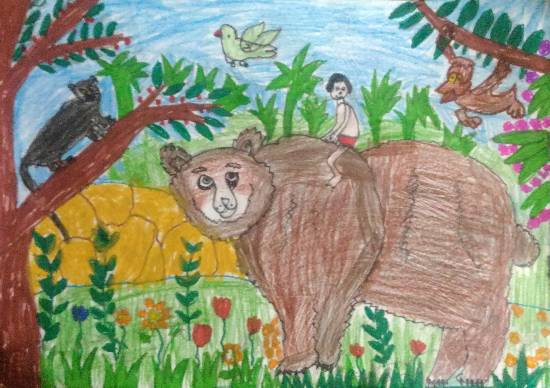 550x388 Jungle Book Painting By Hanshal Banawar - Jungle Book Painting