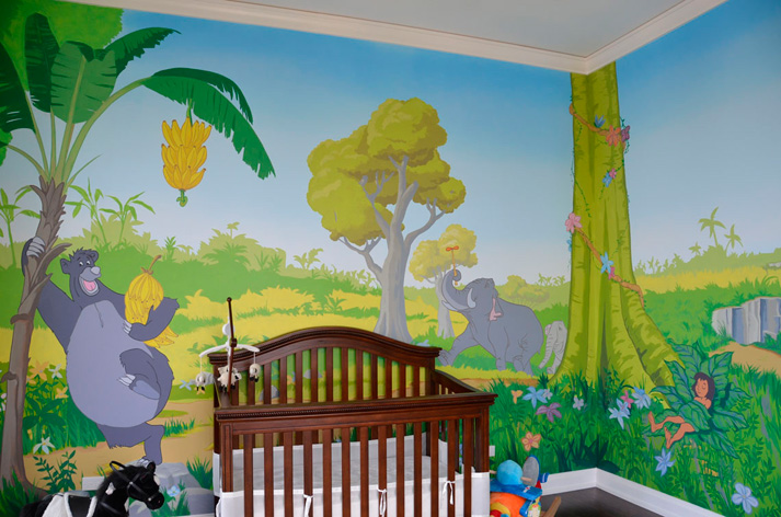 713x472 Bringing The Wild Indoors The Jungle Book Mural Minnihan Painting - Jungle Book Painting