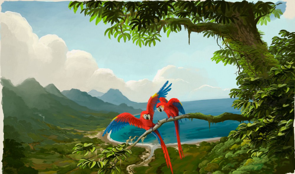 1000x591 Jungle Painting Sterling Sheehy's Art Archive - Jungle Painting