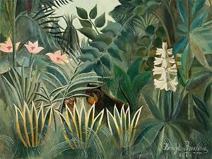 300x225 Henri Rousseau French Equatorial Jungle Old Art Painting Poster - Jungle Painting
