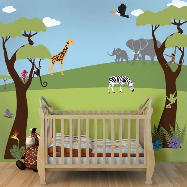 600x600 Jungle Wall Mural Kit Wild Jungle Safari Stencil Kit - Jungle Painting For Kids