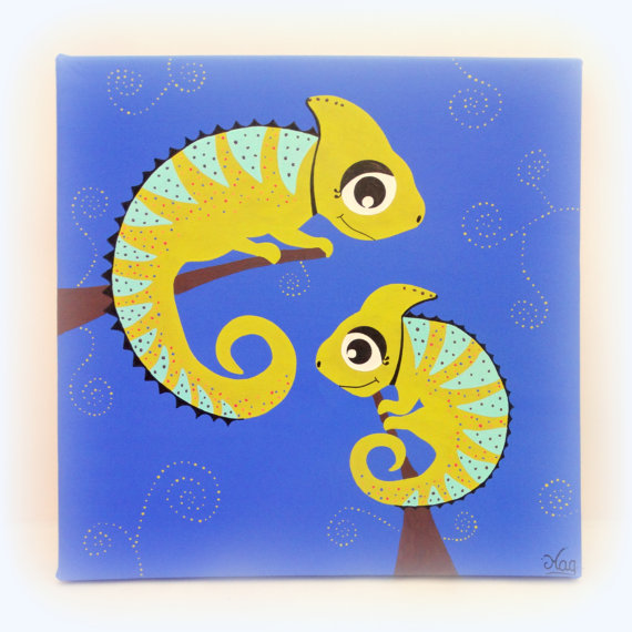 570x570 Jungle Painting For Kids Chameleon Painting For Nursery - Jungle Painting For Kids