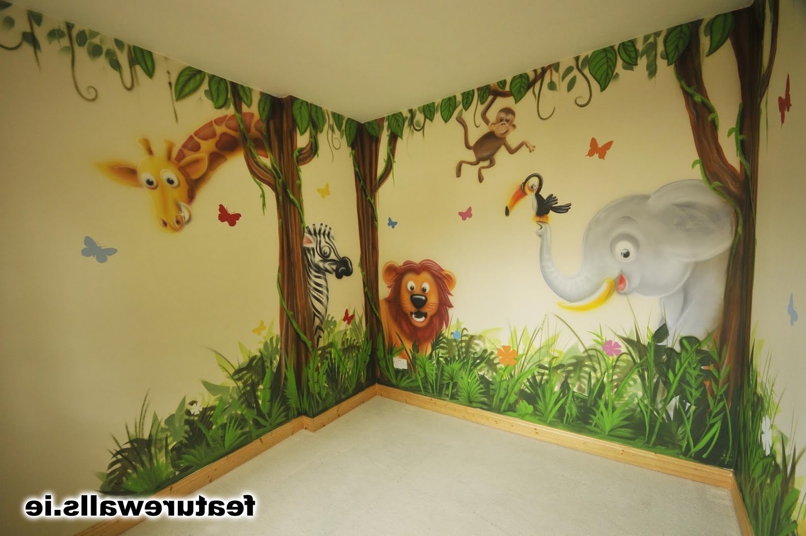1600x1063 Kids Room Diy Decor Jungle Wallpaper Ulti On Nursery Saf - Jungle Painting For Kids