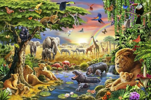 Jungle Painting For Kids at PaintingValley.com | Explore collection of ...