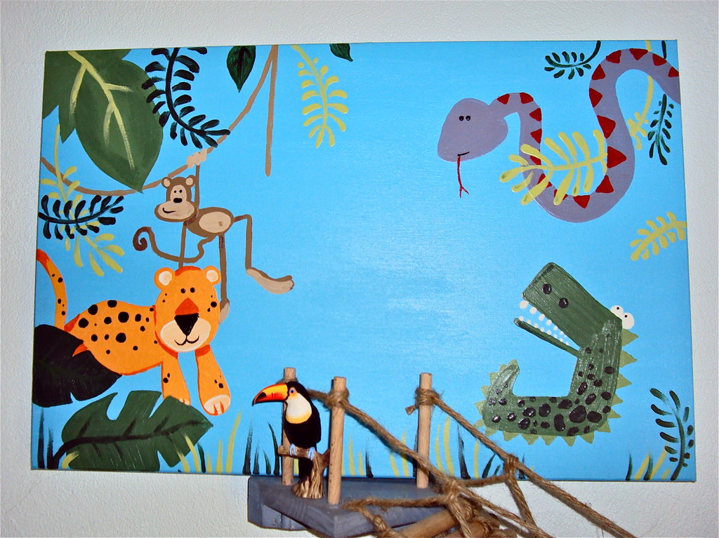 1024x767 My Thai Jungle Painting (For Kids Room) By Eliseroullet - Jungle Painting For Kids