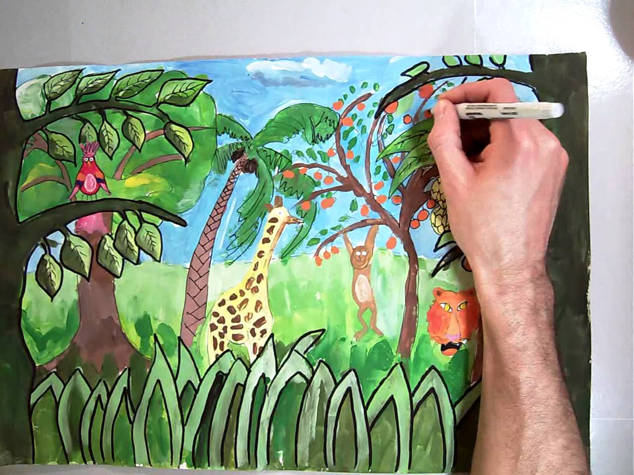 Jungle Painting For Kids at PaintingValley.com | Explore ...