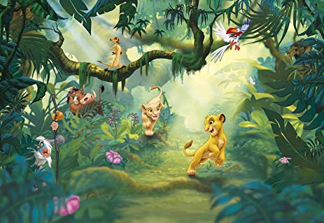 463x319 Wall Mural, Photo Wallpaper Children Lion King Jungle 12'1x8'4 - Jungle Painting For Kids