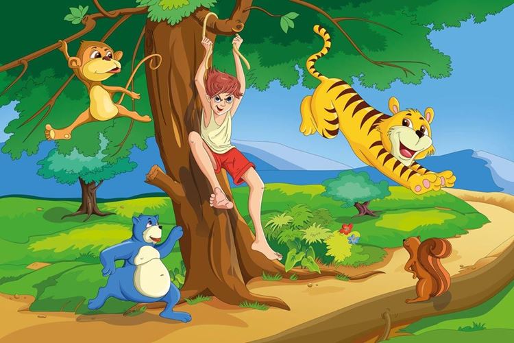 750x500 Childrens Bedroom Wallpaper Best Ideas For Kids Room Wallpaper - Jungle Painting For Kids