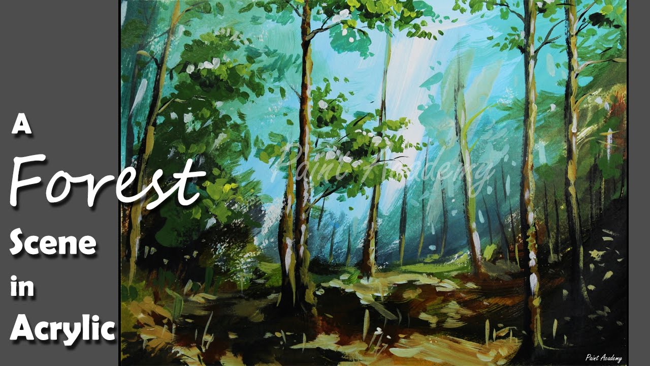 1280x720 How To Paint A Forest Scene In Acrylic Step By Step - Jungle Scene Painting