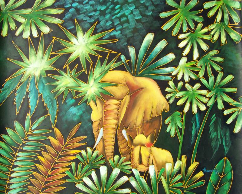 800x642 Oil Paintings Frames - Jungle Scene Painting