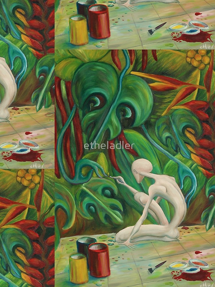 750x1000 Gentle Demon, Figurative Oil Painting, Jungle Scene By Ethel Kings - Jungle Scene Painting