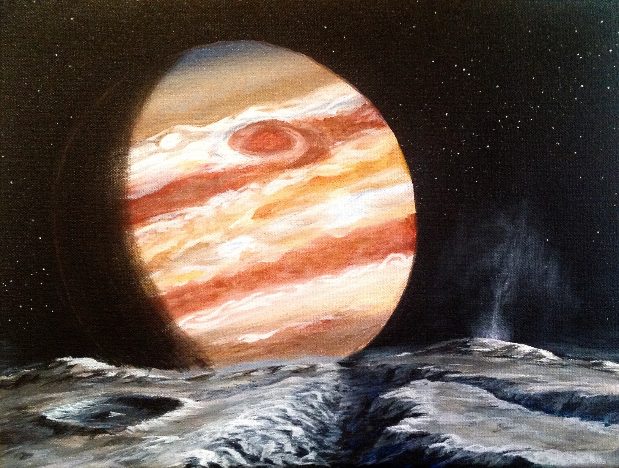 2082x1576 Jupiter From Europa Space Art By Christopher Doll - Jupiter Painting