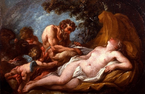 500x326 Jupiter And Antiope Painting Charles Michel Ange Challe Oil - Jupiter Painting