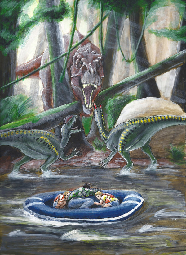 600x820 Jurassic Park Novel Illustration - Jurassic Park Painting