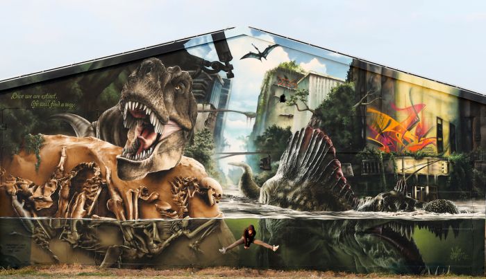 700x403 The Jurassic Park Wall Art Art - Jurassic Park Painting