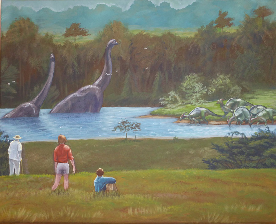 900x731 Welcome To Jurassic Park By Spohniscool - Jurassic Park Painting