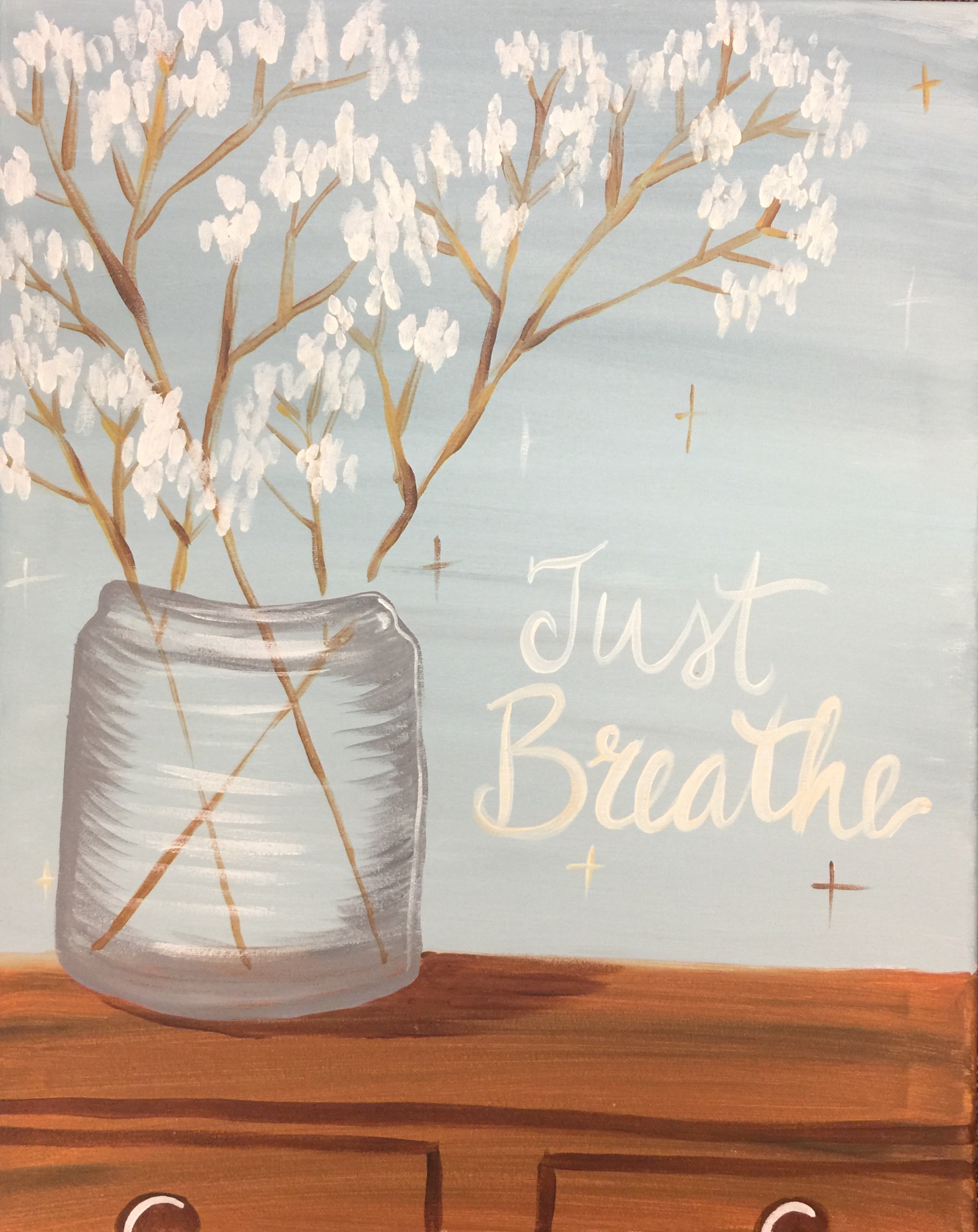 1848x2329 Paint N' Sip Just Breathe - Just Breathe Painting