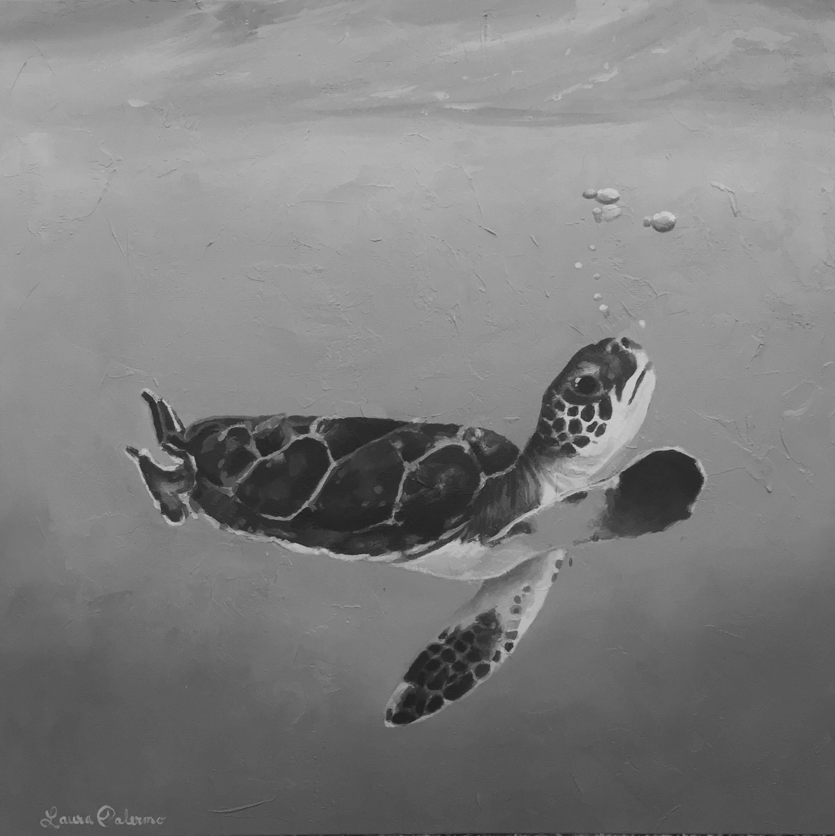 2824x2826 Laura Palermo - Just Keep Swimming Painting