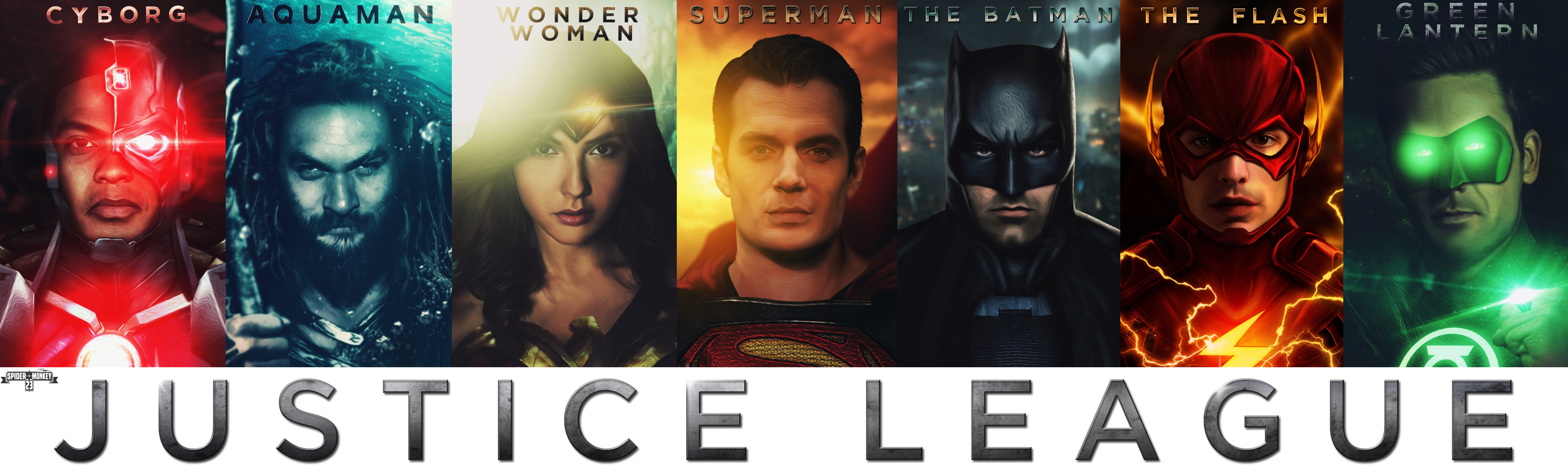 6392x1932 Justice League - Justice League Painting