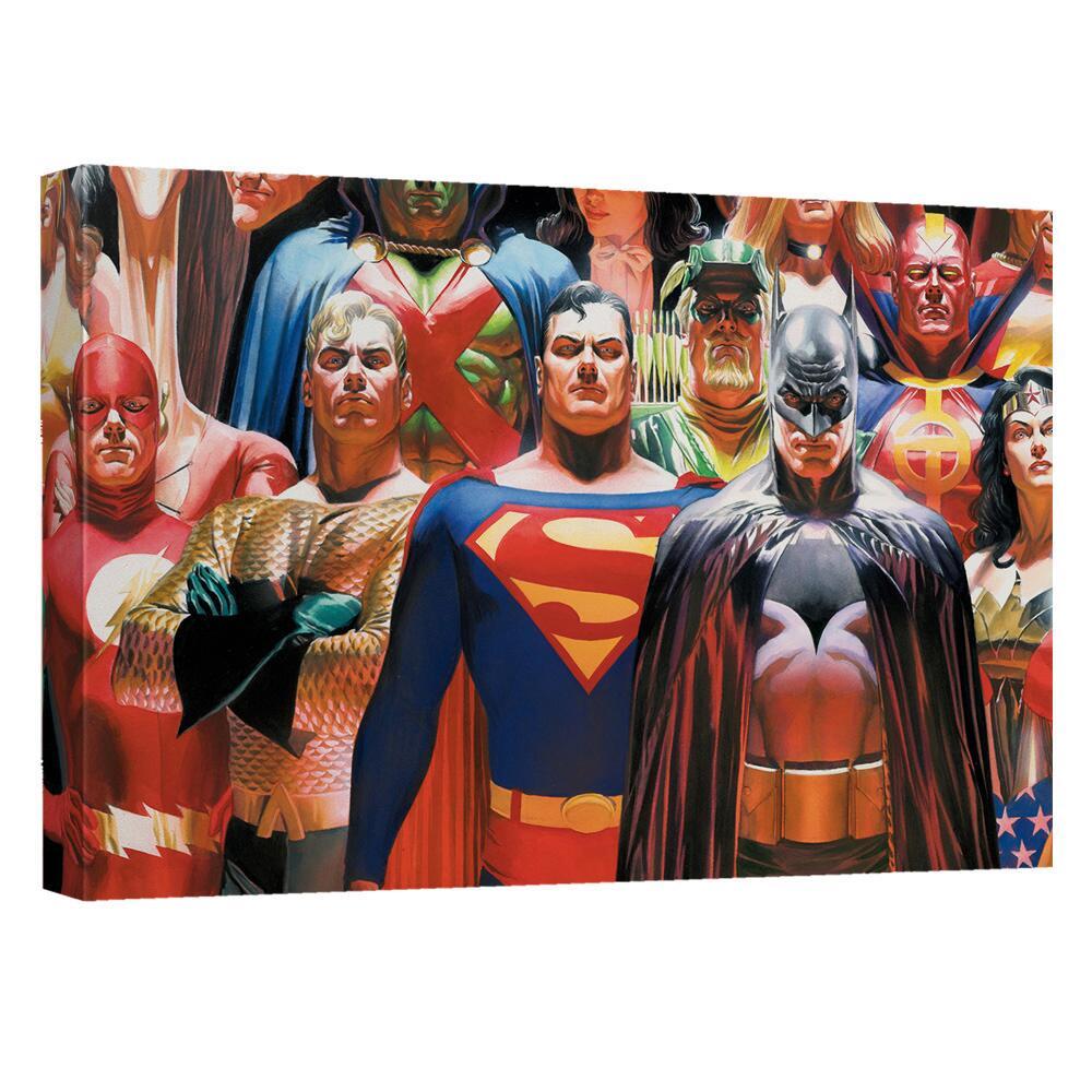 1000x1000 Justice League Lineup Painted By Alex Ross Canvas Wall Art Dc Shop - Justice League Painting