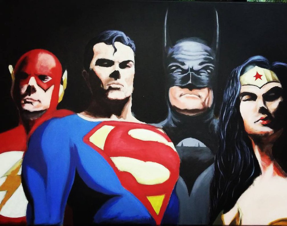 1007x793 Justice League Painting By Saitokazuki - Justice League Painting