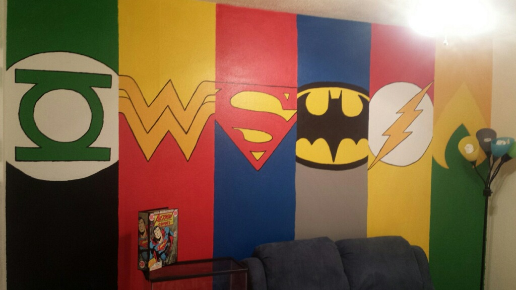 1024x576 Justice League Wall Painting By Cowswithguns123 - Justice League Painting