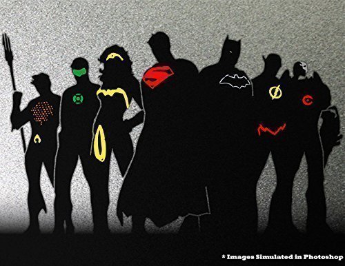 500x386 Justice League Outline Silhouette Logo Symbol Outline - Justice League Painting